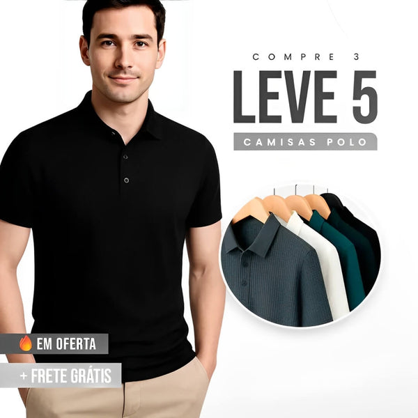 [COMPRE 3 LEVE 5] - Camisa Polo Elegant Seda Premium Rinoche® - (FRETE GRÁTIS)